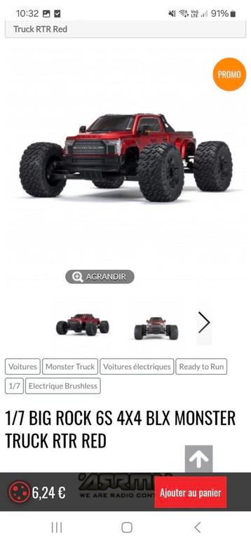 Arrma 1/7 neuve en boîte RTR, Hobby & Loisirs créatifs, Neuf, Autres échelles, Enlèvement ou Envoi, Voiture off road