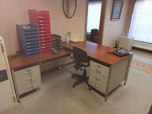 Metaal houten vintage vintage bureau, 70‘ties, Huis en Inrichting, Bureaus, Bureau, Ophalen
