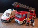 playmobil brandweerwagen en ambulance, Kinderen en Baby's, Speelgoed | Playmobil, Ophalen, Zo goed als nieuw