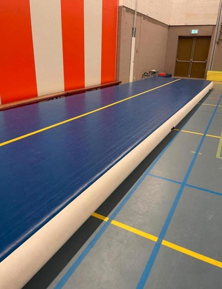 Airtrack 15x2,5x0,3, Sport en Fitness, Turnen, Gebruikt, Materiaal, Blauw, Ophalen