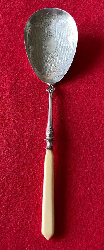 Magnifique Cuillère de Service en Argent Massif Art Nouveau, Enlèvement ou Envoi, Argent