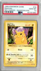 Red cheeks pikachu Shadowless Psa 10 Base set, Enlèvement ou Envoi, Comme neuf, Cartes en vrac