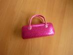 Fuchsia roze glitter brillenetui brillendoos met handvaten, Ophalen of Verzenden