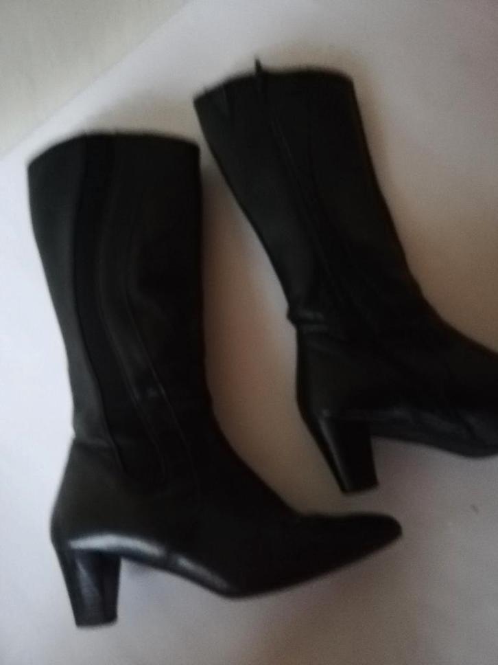 Zwart lederen laarzen, Vêtements | Femmes, Chaussures, Comme neuf, Bottes hautes, Noir, Enlèvement