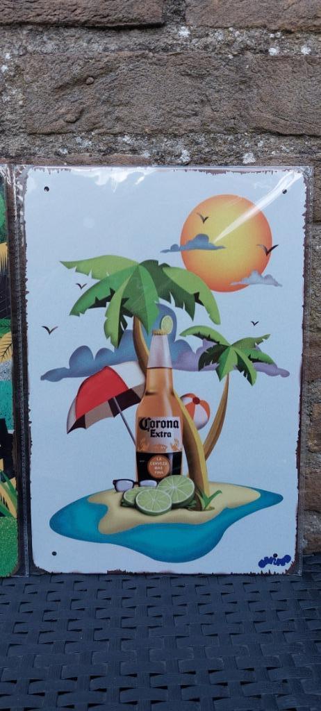 Reclamebord Corona Cerveza (nr 17), Verzamelen, Biermerken, Nieuw, Reclamebord, Plaat of Schild, Overige merken, Ophalen of Verzenden