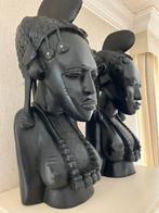 Grote Afrikaanse bustes, H 80 cm., Antiek en Kunst, Ophalen