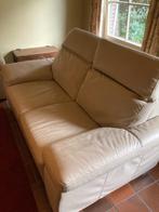 Wit lederen salon, Huis en Inrichting, Ophalen, Gebruikt, Leer