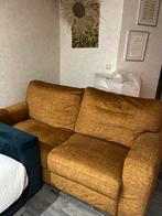 Canapé deux places en tissu avec housse moutarde, Maison & Meubles, Moins de 75 cm, Moins de 150 cm, Comme neuf, Enlèvement