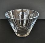 Robuuste lagere glazen vaas met conisch model, Wit, Ophalen of Verzenden, Minder dan 50 cm, Glas