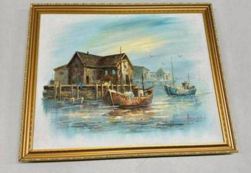 ALAN J. SIMPSON 1941-07 Gesigneerd olie-schilderij kunst art, Antiek en Kunst, Kunst | Schilderijen | Klassiek, Ophalen of Verzenden
