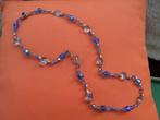 Vintage blauwe kristallen kralenketting, Handtassen en Accessoires, Kettingen, Ophalen of Verzenden, Blauw
