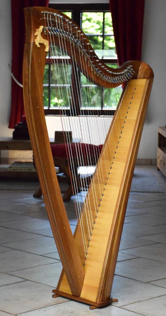 Harpe celtique (luthier Desmyter) 34 cordes, Muziek en Instrumenten, Snaarinstrumenten | Harpen, Zo goed als nieuw, Ophalen