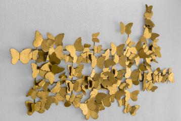 Wandobject Butterfly/Vlinder Goud (antiek-afwerking) beschikbaar voor biedingen