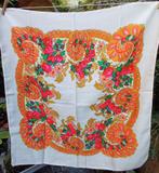 Vintage sjaal, wit bloemen, Kleding | Dames, Ophalen of Verzenden, Zo goed als nieuw, Sjaal