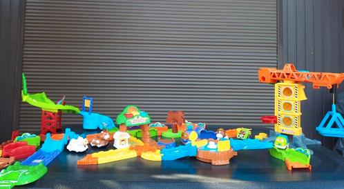 VTech zoo racebaan + bouwplaats met 6 wagentjes, Kinderen en Baby's, Speelgoed | Vtech, Zo goed als nieuw, Ophalen of Verzenden