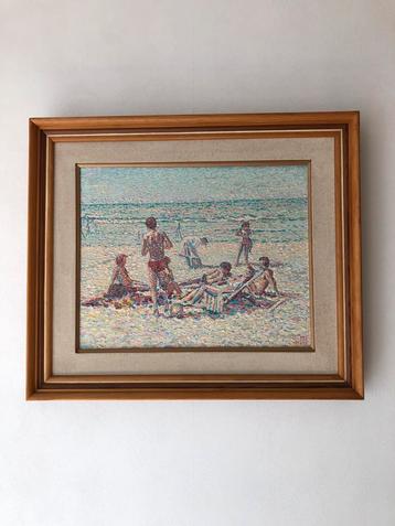 Strandzicht schilderij. beschikbaar voor biedingen