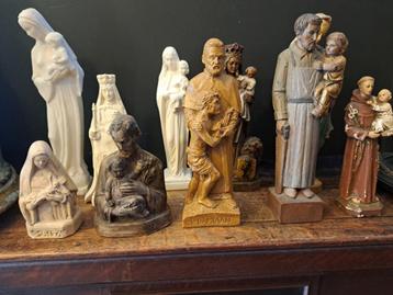 Lot 10 Mix Heilige Beeldjes Maria St Josef  Damiaan Antonius beschikbaar voor biedingen