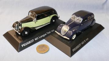 Norev 1/43 : 2 toonzaalmodellen Peugeot 401 & 402 beschikbaar voor biedingen