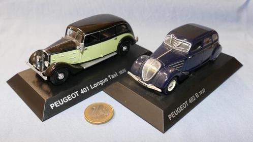 Norev 1/43 : 2 toonzaalmodellen Peugeot 401 & 402, Hobby en Vrije tijd, Modelauto's | 1:43, Zo goed als nieuw, Norev, Verzenden
