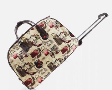 Vintage trolleybagage met wielen, weekendtas, reistas beschikbaar voor biedingen
