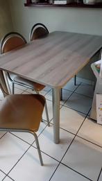 keukentafel met 3 grijze stoelen, Huis en Inrichting, Tafels | Eettafels, Ophalen