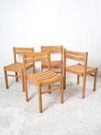 set van 4 stapelbare houten stoelen design deco home living, Huis en Inrichting, Vintage retro deco ski chalet maison french design
