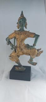 Gepatineerd met goudkleurige accenten bronzen beeldj, Ophalen of Verzenden