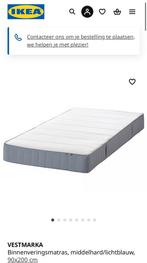 Binnenveringsmatras, middelhard/lichtblauw NIEUW, Huis en Inrichting, Slaapkamer | Matrassen en Bedbodems, Ophalen, 90 cm, Eenpersoons