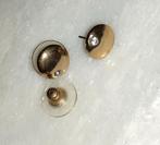 oorknopjes vintage goud met wit diamantje '60-70, Handtassen en Accessoires, Oorbellen, Met strass, Nieuw, Ophalen of Verzenden