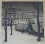 VALERIUS DE SAEDELEER / WINTER / ZW-W ETS 60x58cm DE COOMAN, Ophalen of Verzenden