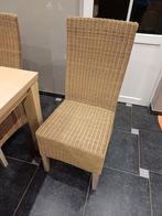 Eikenhouten tafel +8 rieten stoelen, Huis en Inrichting, Zo goed als nieuw, Vierkant, Eikenhout, Classique