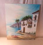 Œuvre peinte « Maison grecque au bord de la mer », signée, Enlèvement ou Envoi