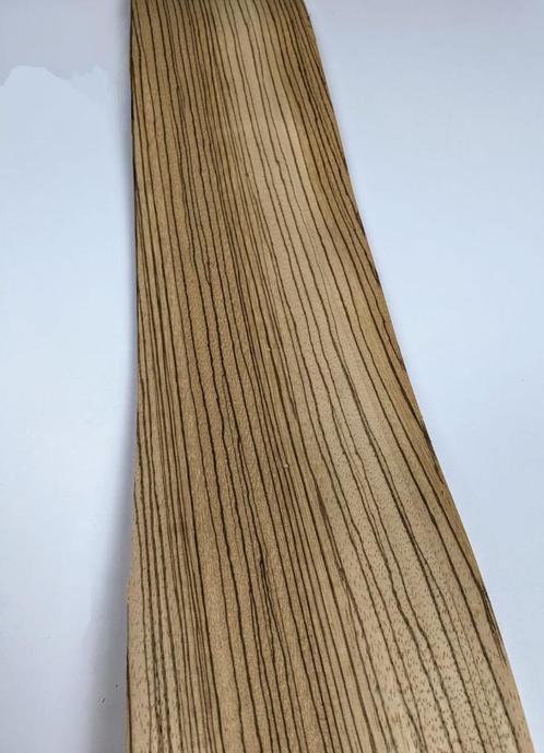 Zebrano fineer, 225x14 cm, Doe-het-zelf en Bouw, Hout en Planken, Nieuw, Plank, Overige houtsoorten, 200 tot 250 cm, Minder dan 25 mm