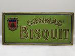 Ancienne publicité métal Cognac Bisquit no plaque émaillée, Enlèvement, Utilisé, Panneau publicitaire