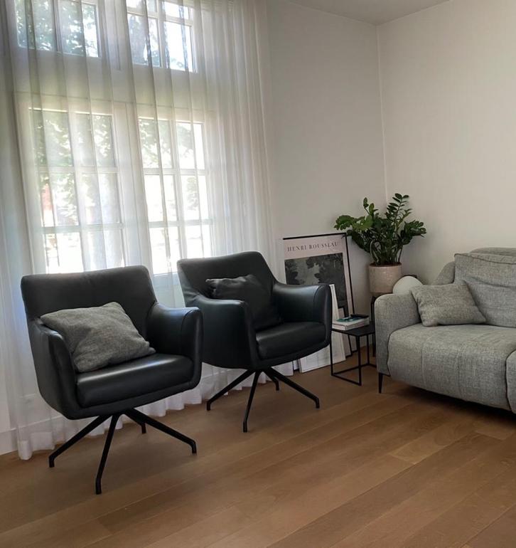 Leren zeteltjes, Huis en Inrichting, Fauteuils, Zo goed als nieuw, Leer, 50 tot 75 cm, Minder dan 75 cm, Ophalen