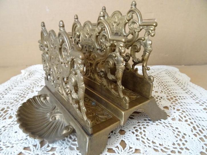 Curiosa antieke brievenhouder antieke messing brievenhouder, Antiek en Kunst, Antiek | Kantoor en Zakelijk, Ophalen of Verzenden