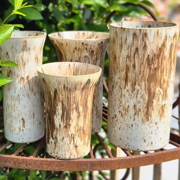 Handgemaakte vaas glazuur WinterWood beschikbaar voor biedingen