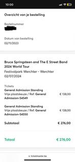 2 tickets Bruce Springsteen, Tickets & Billets, Concerts | Autre, Deux personnes, Juillet