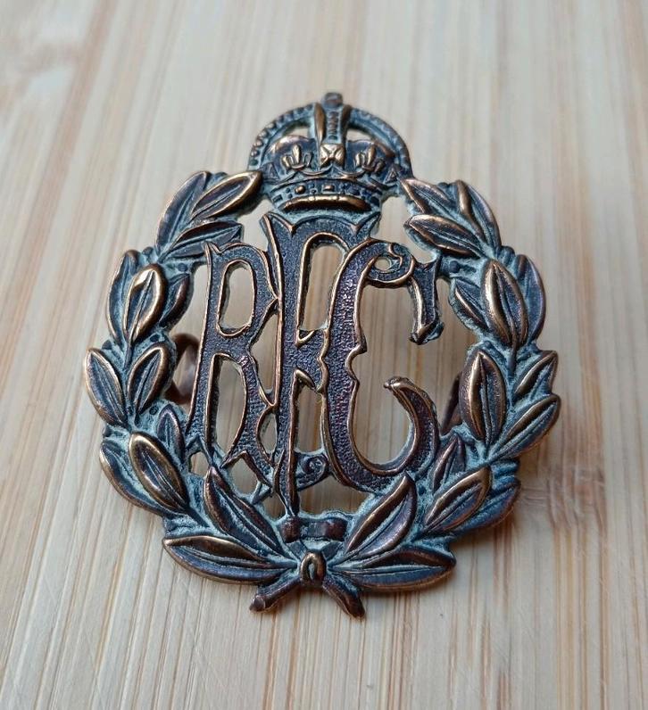 wo1 Britse RFC Royal Flying Corps cap badge origineel, Verzamelen, Militaria | Algemeen, Ophalen of Verzenden