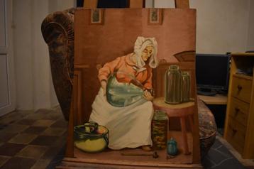 Schilderij van een vrouw Schilderij gesigneerd door m, corad beschikbaar voor biedingen