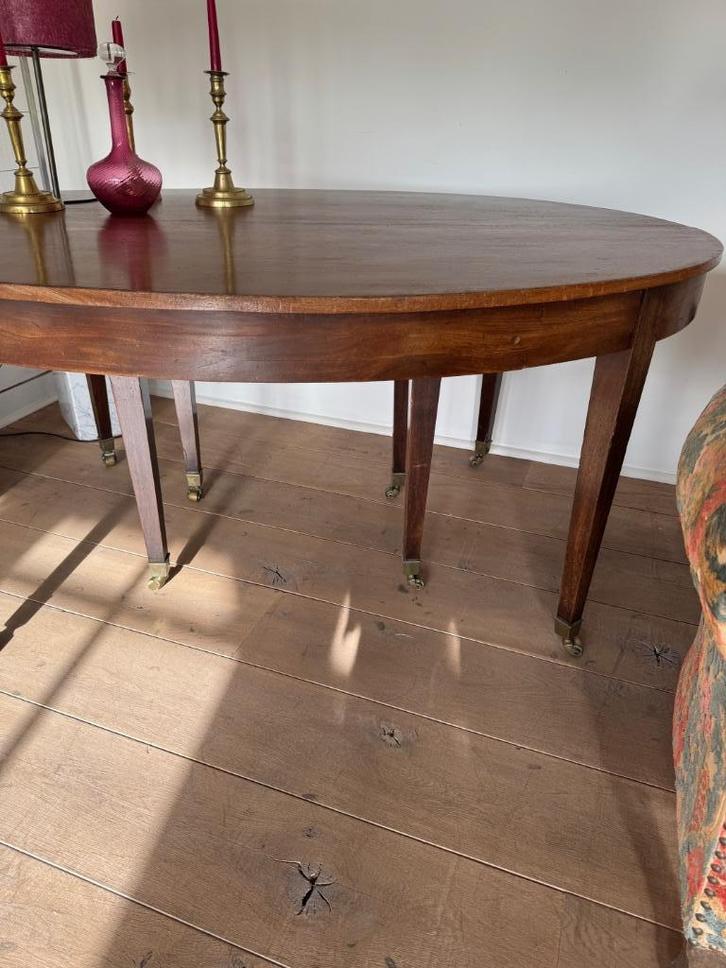 Acajou (mahoniehout)  tafel ovaal - uitschuifbaar, Antiek en Kunst, Antiek | Meubels | Tafels, Ophalen of Verzenden