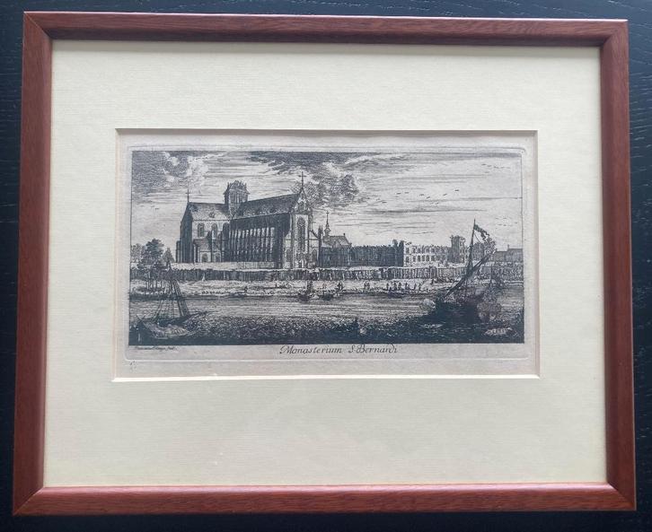 Antieke gravure St Bernardusabdij Hemiksem - Ertinger 1680, Antiek en Kunst, Kunst | Etsen en Gravures, Ophalen of Verzenden