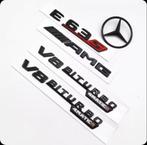 Mercedes E63S AMG Embleem Set– Zwart Rood V8 Biturbo | Nieuw, Auto diversen, Autostickers, Ophalen of Verzenden