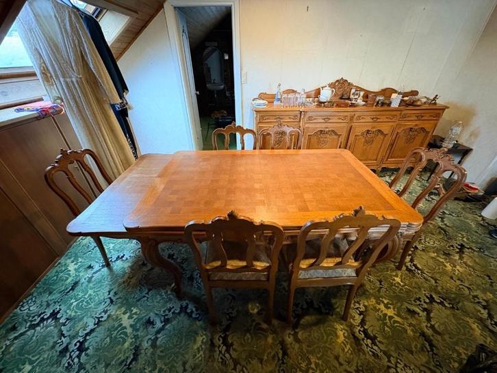 Eetkamerset uit massief eik, Huis en Inrichting, Complete eetkamers, Ophalen