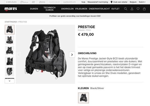 Mares Prestige size L nieuw 379€ - Ecocheques, Watersport en Boten, Duiken, Nieuw, Trimvest of Wing, Ophalen of Verzenden
