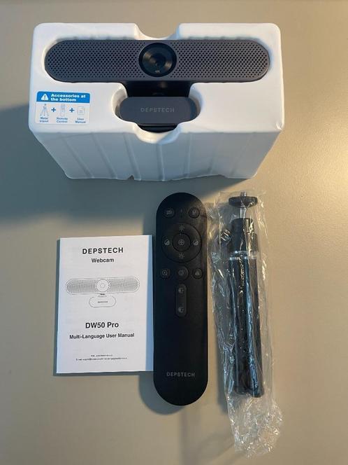 DEPSTECH DW50 Pro 4K AF UHD Webcam, Computers en Software, Webcams, Nieuw, Bedraad, MacOS, Windows, Monitorclip, Fotofunctie, Zoomfunctie