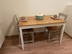 Eettafel + 2 stoelen, Ophalen, Gebruikt, 100 tot 150 cm, 50 tot 100 cm