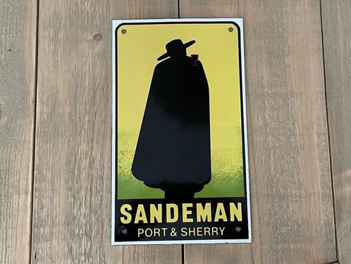 Emaille Reclamebord Sandeman Port Sherry - Vintage, Verzamelen, Merken en Reclamevoorwerpen, Zo goed als nieuw, Reclamebord, Verzenden