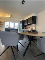 Eetkamerset: ronde tafel met zes stoelen, Huis en Inrichting, Tafels | Eettafels, Ophalen, 100 tot 150 cm, Rond, Zo goed als nieuw