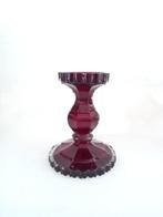 Boheemse robijnglazen kandelaar in Biedermeier-stijl, Ophalen of Verzenden, Glas